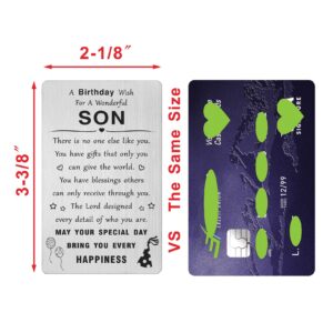 ABNTY Son Birthday Card, Birthday Gift for Son, Special Birthday Greeting Card Metal Engraved