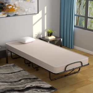 Giantex Folding Bed with 4" Mattress, Twin, Beige