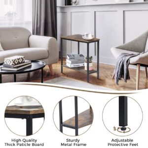 Wedge End Table - Narrow Triangle End Table - Recliner Table with Storage - Corner Tables for Living Room - Chair Side Tables for Small Spaces - Rectangle Magazine Rack Table - Tall Slim Side Table