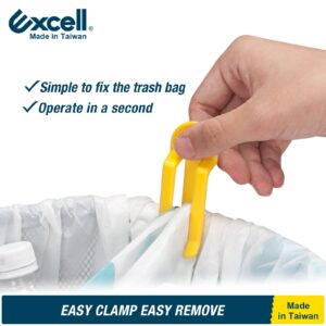 Excell Bag Retaining Clamp Trash Bag Holder Clips (Yellow, 12 Piece) Easy to use, just Clip to Keep Trash Bags Secure. Perfect for Home, Office. Durable Plastic Construction ensures Long-Lasting use.