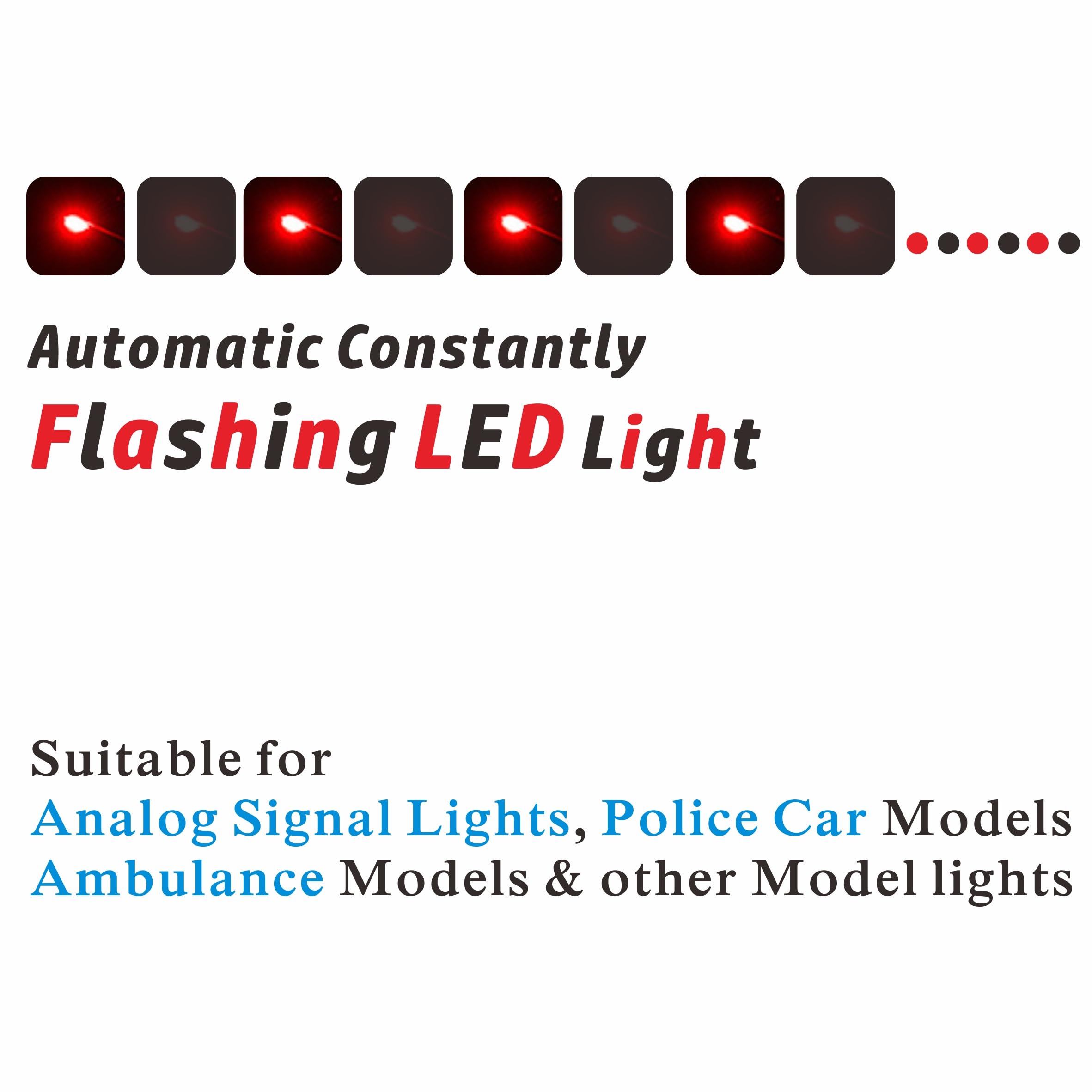 ZZHOB 25PCS Pre-wired Micro Blinking LEDs(Light Mode: Flashing Red Light) 0805 SMD LEDs With Assembly Accessories For Beginner Model Building