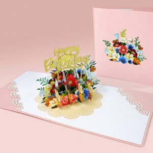 CUTPOPUP Birthday Card Pop Up, Mother's Day, 3D Greeting, Thank You Card (Flowers Birthday)