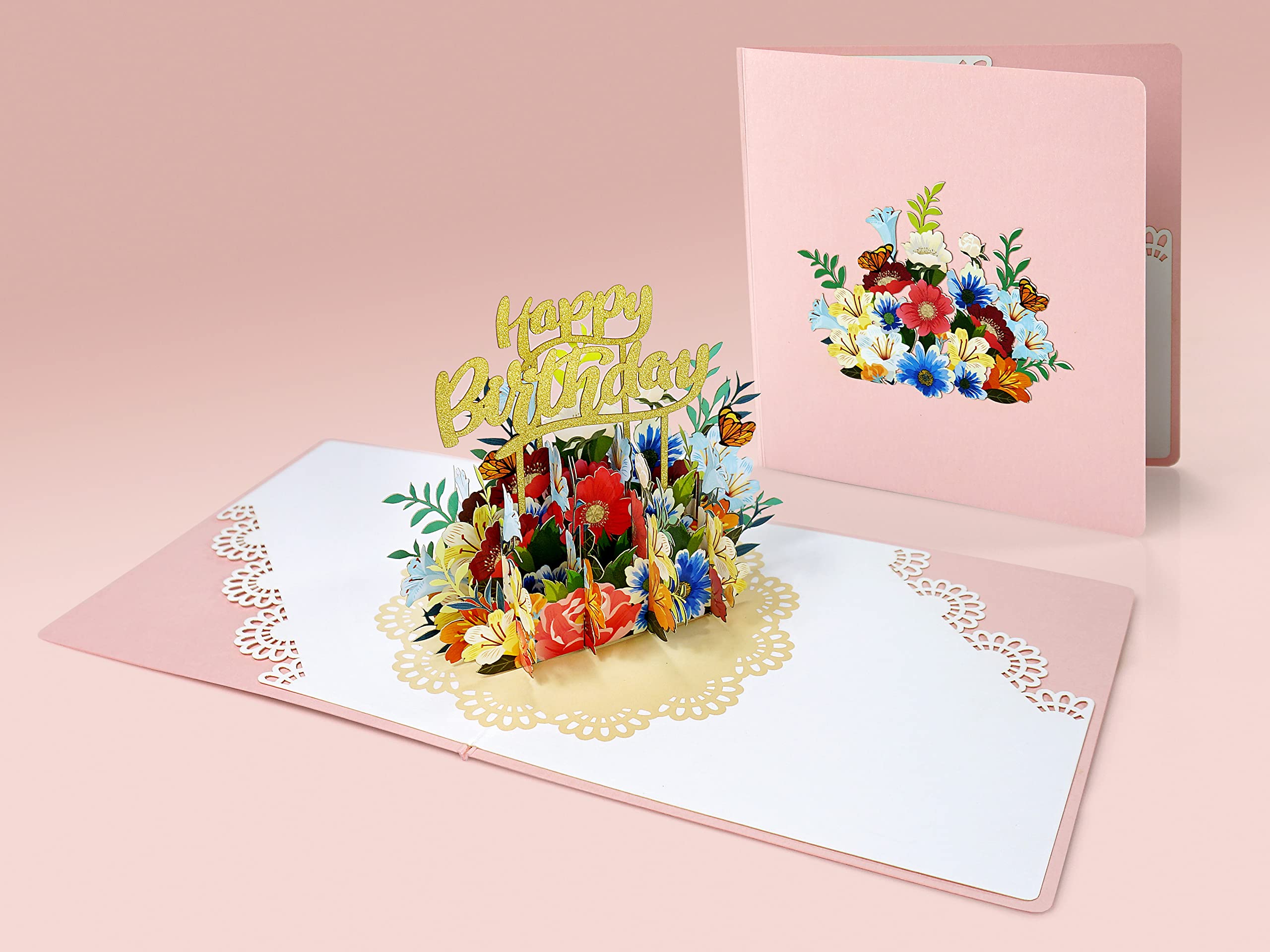 CUTPOPUP Birthday Card Pop Up, Mother's Day, 3D Greeting, Thank You Card (Flowers Birthday)