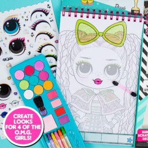 Horizon Group USA L.O.L. Surprise! O.M.G. Make-Up Artist Magazine, Double Feature Series, Includes Spiral-Bound Make-Up Sketchbook, Crayons, Stickers, Surprise Scratch Reveal Stickers & More