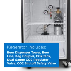 Commercial Cool Beer Kegerator, 6.1 Cu. Ft. Extra Large Capacity Beer Machine with 2-Shelf Fridge