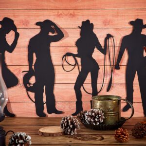 Boao 32 Pieces Cowboy Silhouettes Cowboy Cutouts Western Theme Party Decorations Photo Booth for Wild West Theme Birthday Baby Shower Cowboy Party Retro Parties Supplies