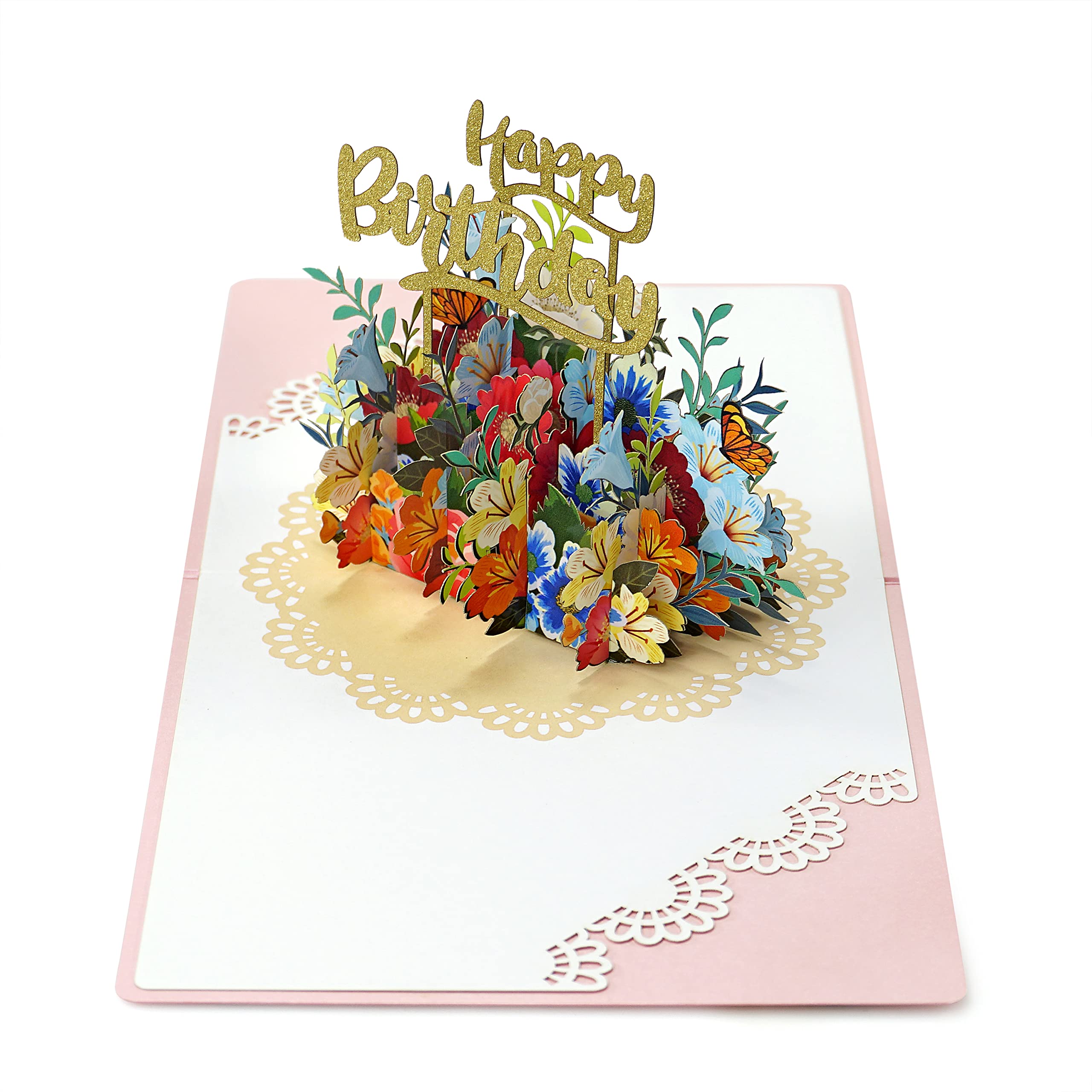 CUTPOPUP Birthday Card Pop Up, Mother's Day, 3D Greeting, Thank You Card (Flowers Birthday)