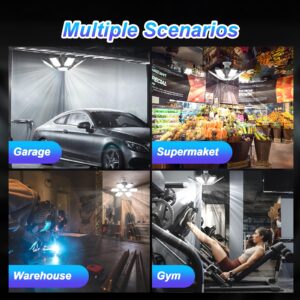 Led Garage Lights 6 Pack Garage Lights 200W Garage Light Led Shop Light Deformable Led Garage Lights Ceiling Led Lights for Garage Lights Led Shop Lights E26 E27 Garage Lights for Basement Attic