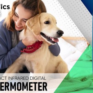 PetMedics Non-Contact Digital Pet Thermometer for Dogs - Infrared Fast and Accurate Canine Temperature Detection - Easy to Read LCD Display