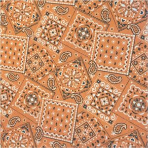 fabric for crafts, orange - blazin' bandana 100% cotton fabric by the yard (36 x 44) inches lk#205u, for crafting, sewing & quilting, crafts, quilting - by lukas winges