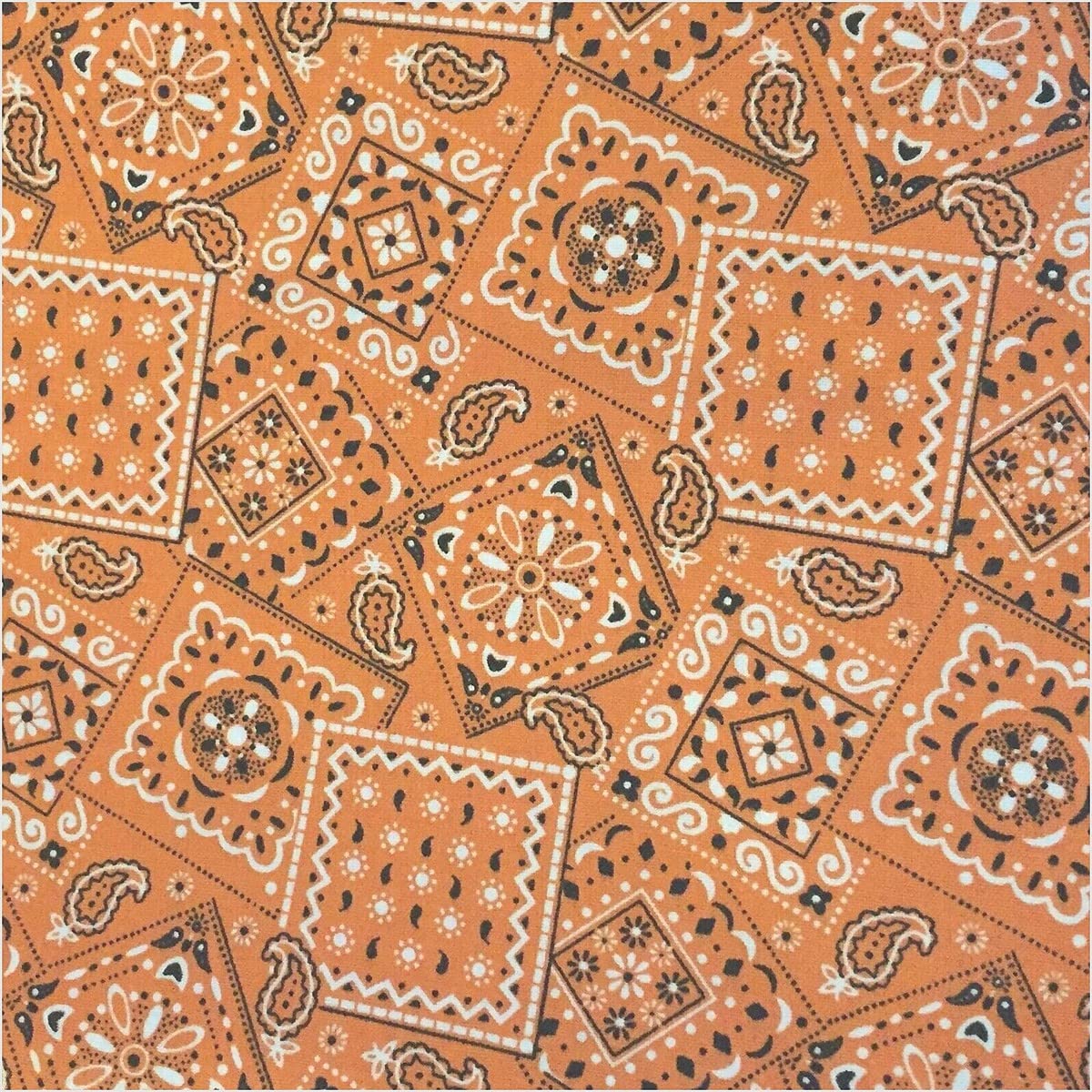 Fabric For Crafts, Orange - Blazin' Bandana 100% cotton fabric by the yard (36 x 44) inches Lk#205U, For crafting, sewing & quilting, Crafts, Quilting - by Lukas Winges