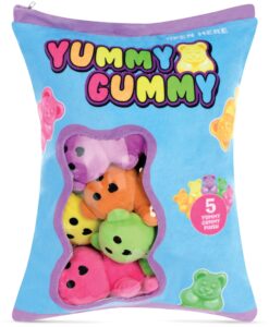 iscream play with your food! yummy gummies strawberry scented fleece play pillow set with embroidered accents