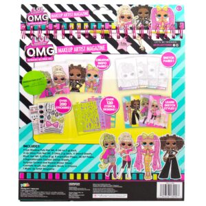 Horizon Group USA L.O.L. Surprise! O.M.G. Make-Up Artist Magazine, Double Feature Series, Includes Spiral-Bound Make-Up Sketchbook, Crayons, Stickers, Surprise Scratch Reveal Stickers & More