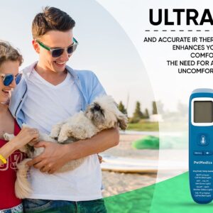 PetMedics Non-Contact Digital Pet Thermometer for Dogs - Infrared Fast and Accurate Canine Temperature Detection - Easy to Read LCD Display