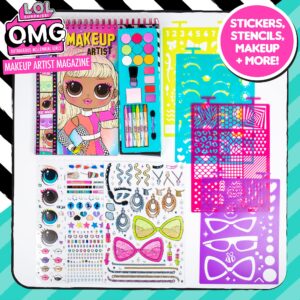 Horizon Group USA L.O.L. Surprise! O.M.G. Make-Up Artist Magazine, Double Feature Series, Includes Spiral-Bound Make-Up Sketchbook, Crayons, Stickers, Surprise Scratch Reveal Stickers & More