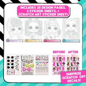 Horizon Group USA L.O.L. Surprise! O.M.G. Make-Up Artist Magazine, Double Feature Series, Includes Spiral-Bound Make-Up Sketchbook, Crayons, Stickers, Surprise Scratch Reveal Stickers & More