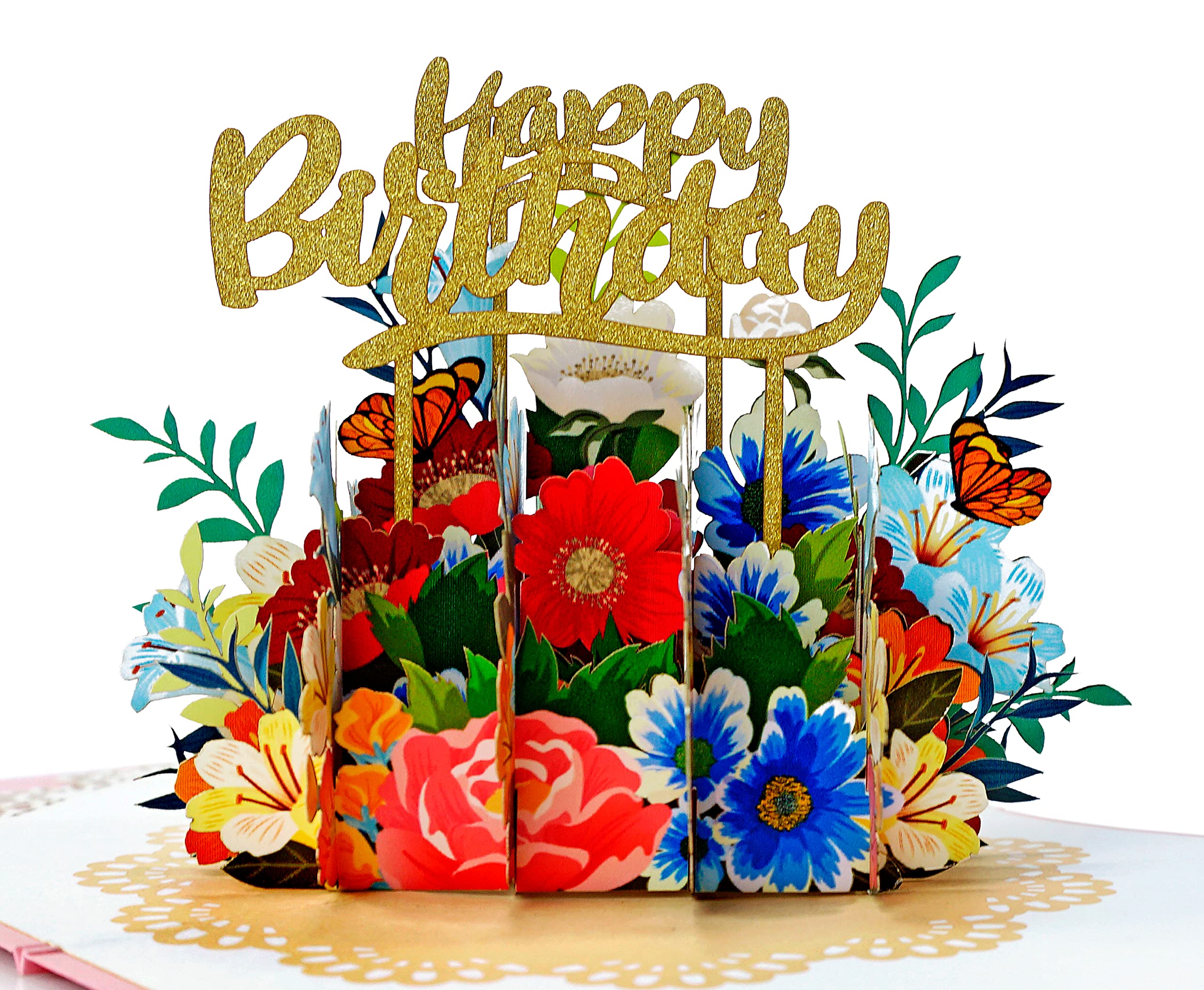 CUTPOPUP Birthday Card Pop Up, Mother's Day, 3D Greeting, Thank You Card (Flowers Birthday)