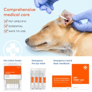 ARCA PET Cat & Dog First Aid Kit | Vet Approved |108-Piece Safety Essentials, Durable Case with Reflective Safety Strips, Includes Thermometer, Emergency Card and Pet First Aid Manual