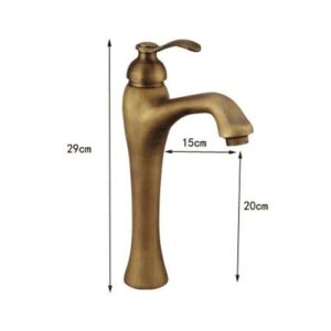 Mixer Tap Single Hole Vintage Bathroom Sink Taps Lever Basin Taps Solid Brass Bath Kitchen Tap Deck Mount Antique Sink Mixer Tap Rustproof All Copper Metal Hot And Cold Water Kitchen Tap