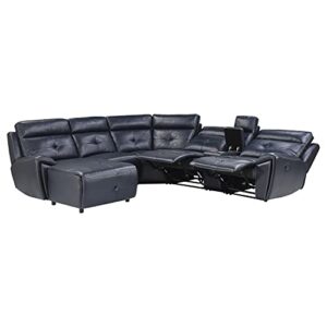 Lexicon Beckinsdale Modular Reclining Sectional Sofa, Left Chaise, Navy Blue