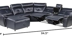 Lexicon Beckinsdale Modular Reclining Sectional Sofa, Left Chaise, Navy Blue