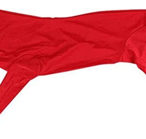 Surgical Recovery Suit for Dogs, Dog Anti-Licking Elastic Tights Bodysuit, Preventing Full Body for Shedding, Allergy, Wound Protection, E Collar Alternative (M, Red)