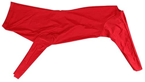 Surgical Recovery Suit for Dogs, Dog Anti-Licking Elastic Tights Bodysuit, Preventing Full Body for Shedding, Allergy, Wound Protection, E Collar Alternative (M, Red)