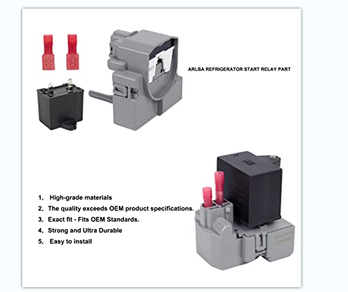 2319792 W10189190 W10197428 QD TSD2 Refrigerator Start Device Combination W10662129 Capacitor Compatible with Kenmore Electrolux Whirlpool Freezer Compressor Start Relay 241527803 241941003 2255198