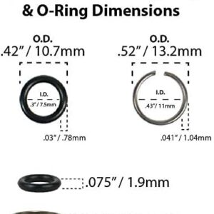 Velodi 10 sets of 1/2" Impact Wrench Socket Retainer rings with O-ring/Impact Wrench Tool Parts and Accessories/impact friction ring/hog ring/O-ring Square Drive Socket Retainer Ring