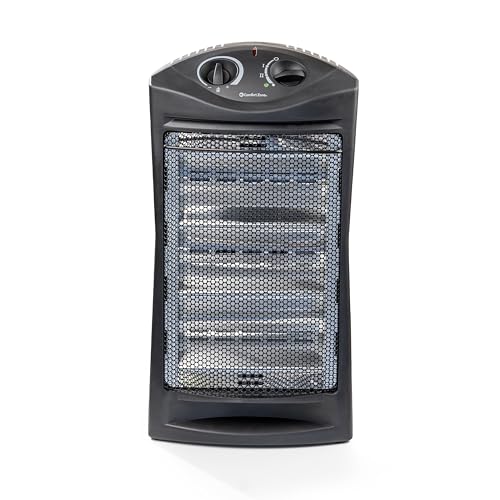 Comfort Zone Electric Quartz Radiant Tower Space Heater with Adjustable Thermostat, Overheat Protection, Energy Efficient, & Tip-Over Switch, Ideal for Home, Bedroom, & Office, 1,500W, CZQTV008EBK