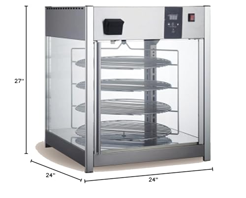 Pizza Warmer Merchandiser 18"Rack Rotating 4-tier NSF Certified Self Service Countertop Cabinet show Case RTR-158L