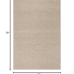 SAFAVIEH Natura Collection Accent Rug - 4' x 6', Beige, Handmade Wool, Ideal for High Traffic Areas in Entryway, Living Room, Bedroom (NAT801B)