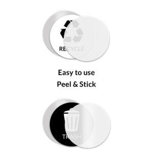 VBAP CORP Recycle Trash Bin Sticker - (Pack of 4) 3" Round Logo Sign Decal Labels Self-Adhesive Vinyl Laminated. Waterproof Indoor and Outdoor (Black/White)…