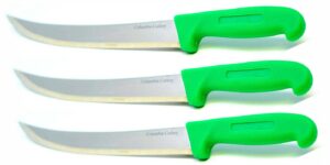 columbia cutlery 10 in. green breaking/cimiter/carving/butcher knife (3 pack)