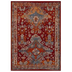 LUXE WEAVERS Moroccan Floral Red 5x7 Area Rug for Living Room