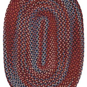 SAFAVIEH Braided Collection Area Rug - 6' x 9' Oval, Blue & Rust, Flat Weave Reversible Cotton Design, Easy Care, Ideal for High Traffic Areas in Living Room, Bedroom (BRD257P)