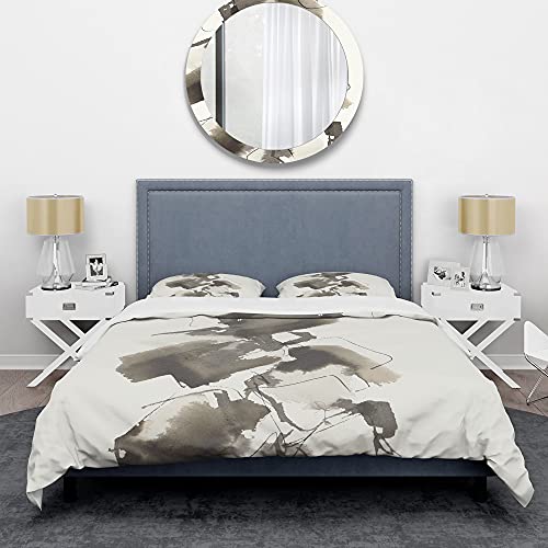 DesignQ Geometric Glam Square I Modern & Contemporary Duvet Cover Set, Black Duvet Cover Set Queen, Abstract Bedding Set of 3 Pieces, All Season Modern & Contemporary Bedding Sets Queen