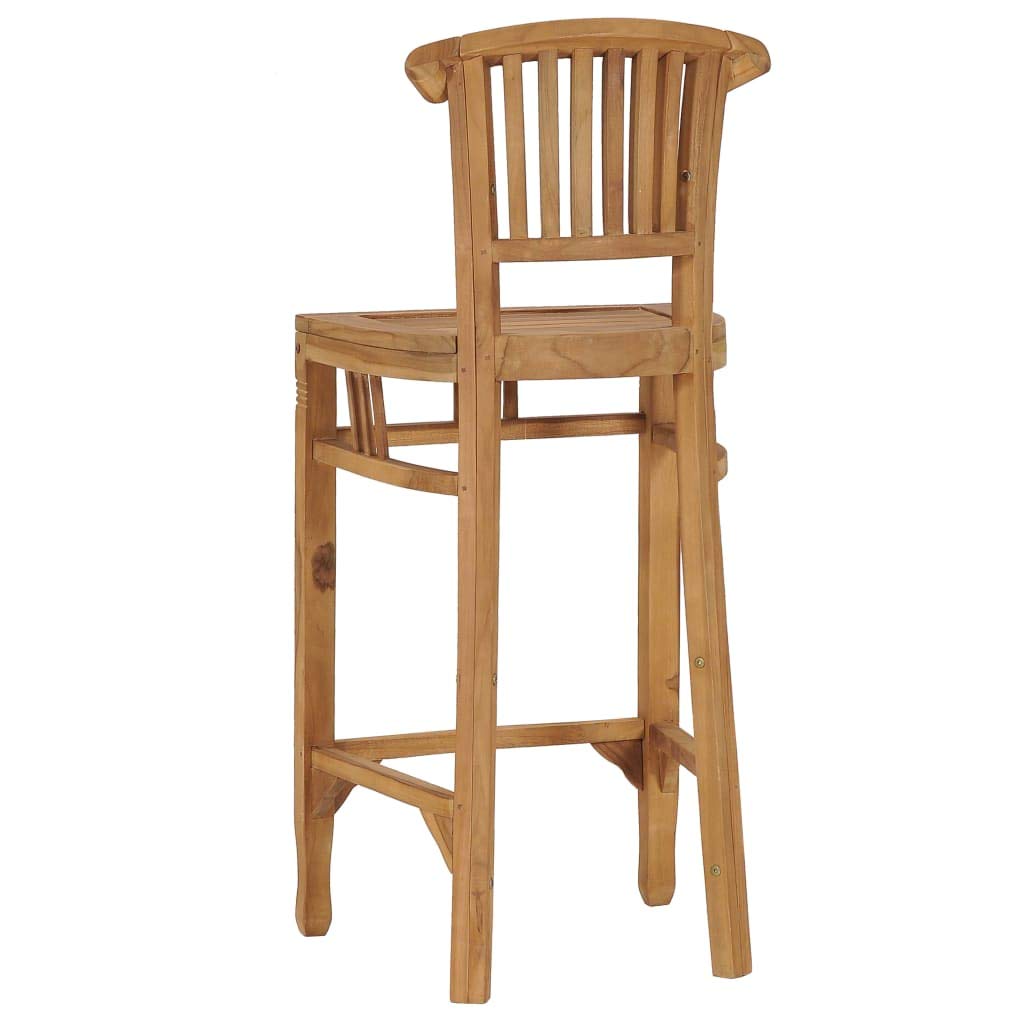 vidaXL Solid Teak Wood Bar Stool - Scandinavian-Style Indoor/Outdoor Seating Ideal for Kitchen, Dining Room and Garden Area - Durable Weather Resistant Finish