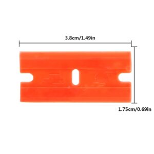 Plastic Razor Blades, 240 PCS Double Edged Plastic Blades, Plastic Scraper Blades for Scraping Labels Stickers Decals Adhesives and Cleaning Glass (Orange)