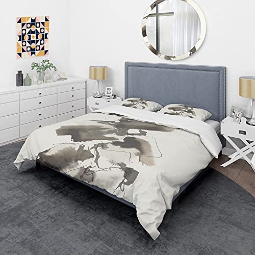 DesignQ Geometric Glam Square I Modern & Contemporary Duvet Cover Set, Black Duvet Cover Set Queen, Abstract Bedding Set of 3 Pieces, All Season Modern & Contemporary Bedding Sets Queen