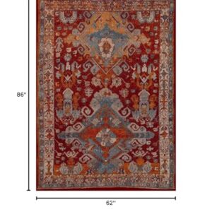 LUXE WEAVERS Moroccan Floral Red 5x7 Area Rug for Living Room