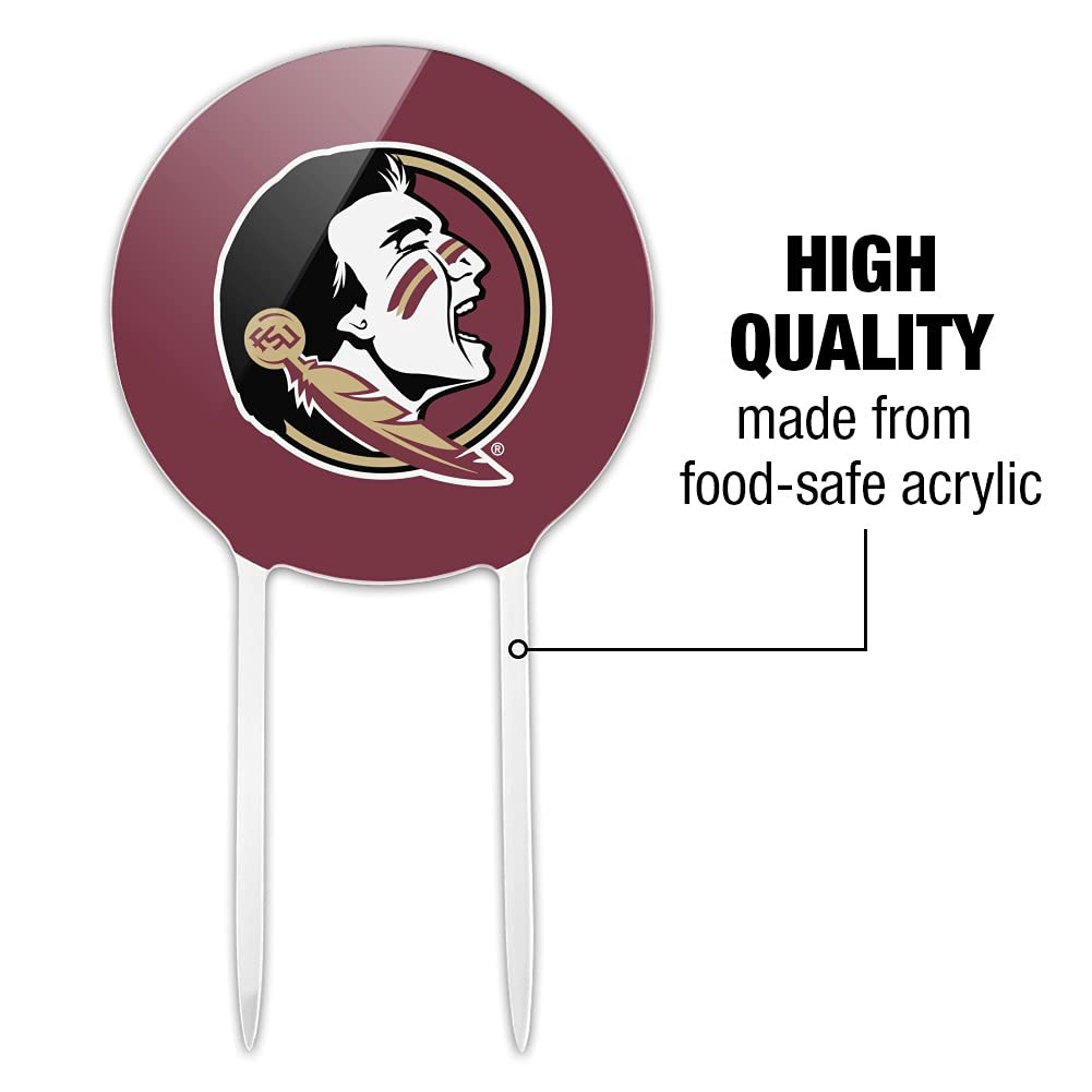 Acrylic Florida State University Logo Cake Topper Party Decoration for Wedding Anniversary Birthday Graduation