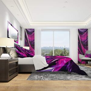 DesignQ 'Pink & Purple Ribbons' Modern & Contemporary Duvet Cover Set