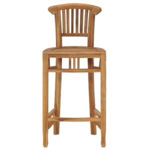 vidaXL Solid Teak Wood Bar Stool - Scandinavian-Style Indoor/Outdoor Seating Ideal for Kitchen, Dining Room and Garden Area - Durable Weather Resistant Finish