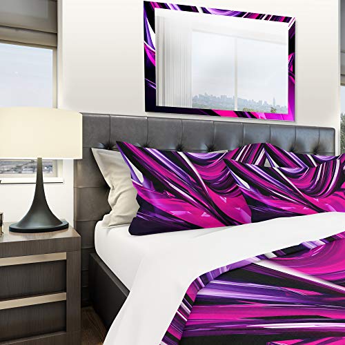 DesignQ 'Pink & Purple Ribbons' Modern & Contemporary Duvet Cover Set