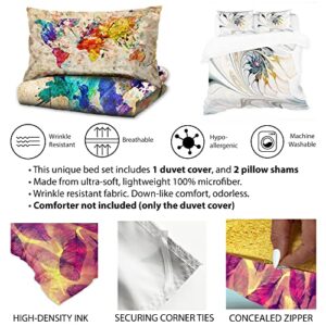 DesignQ 'Pink & Purple Ribbons' Modern & Contemporary Duvet Cover Set