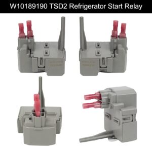 2319792 W10189190 W10197428 QD TSD2 Refrigerator Start Device Combination W10662129 Capacitor Compatible with Kenmore Electrolux Whirlpool Freezer Compressor Start Relay 241527803 241941003 2255198