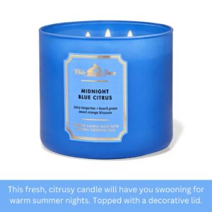 Bath & Body Works, White Barn 3-Wick Candle w/Essential Oils - 14.5 oz - New Core Scents! (Midnight Blue Citrus)