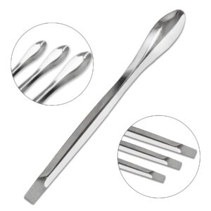 Piutouyar 15 Pcs 3 in 1 Lab Spoon Micro Lab Spatula Stainless Steel Lab Scoop for Reagent Sampling, Mixing, Measuring 105/125/140mm for a Set