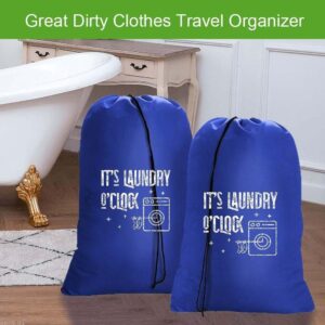 It's Laundry O'clock | XL Laundry Bag | 28" x 40" |Black (Blue)